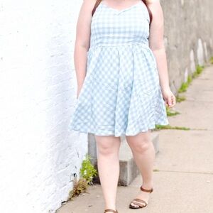 Blue Gingham Smocked Dress, size XXL